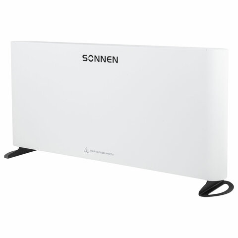 Обогреватель-конвектор SONNEN ONYX-2000.1, 2000 Вт, Х-образный нагревательный элемент, белый, сделано в России, 457630