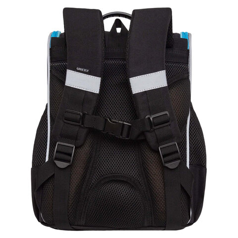 Ранец GRIZZLY анатомическая спинка, с мешком для обуви, для мальчиков, "MOONLIGHT RACE", 33х25х13 см, RAm-585-2/2