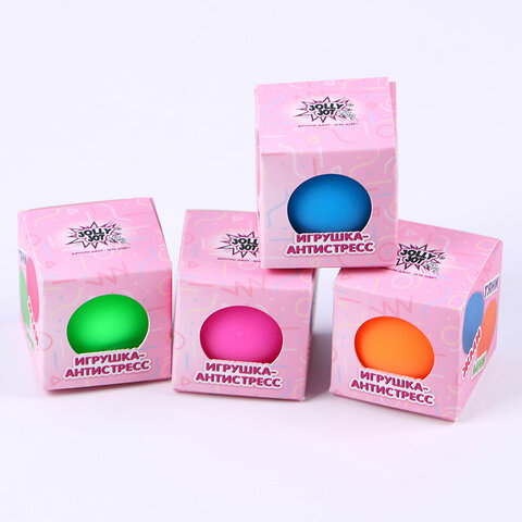 Игрушка-антистресс "ШАР", 4 см, ассорти 4 цвета, дисплей, JOLLY JOT (ДЖОЛЛИ ДЖОТ), 665810