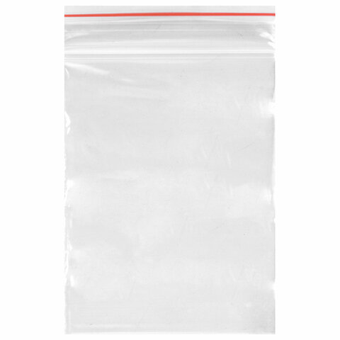 Пакеты с замком ZIP-LOCK "зиплок", комплект 100 шт., 60х80 мм, ПВД, толщина 32 мкм, STAFF, 608164