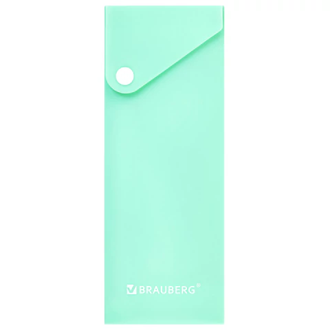 Пенал пластиковый BRAUBERG, 1 отделение, на кнопке, 20x7 см, ассорти, "Pastel", 273770