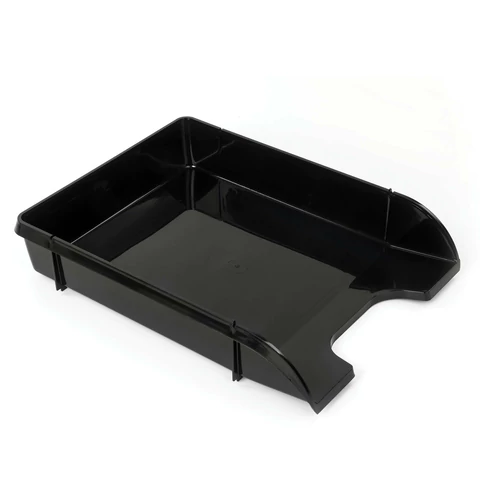Лоток горизонтальный для бумаг BRAUBERG "Classic", 330х255х62 мм, черный, 237285