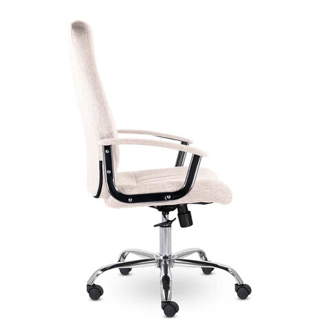 Кресло офисное "Бостон", CH-277, хром, ткань, бежевый (M-11)