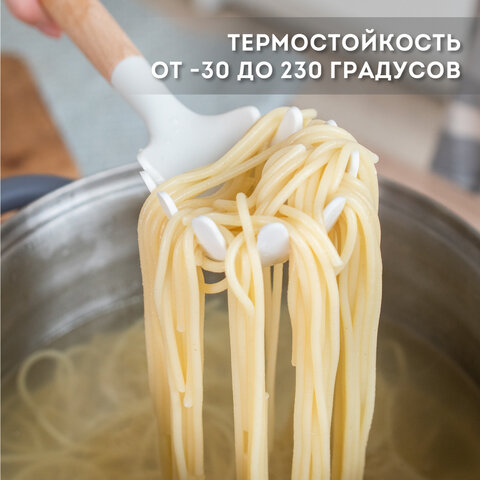 Набор силиконовых кухонных принадлежностей с деревянными ручками 12 в 1, молочный, DASWERK (ДАСВЕРК), 608193