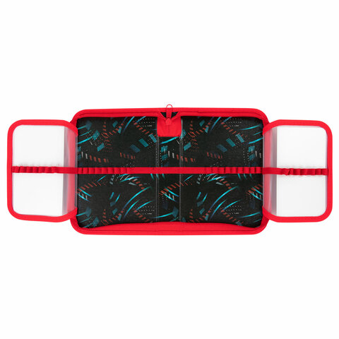 Пенал ПИФАГОР, 1 отделение, 2 откидные планки, полиэстер, 20х14 см, "Boxing", 272289