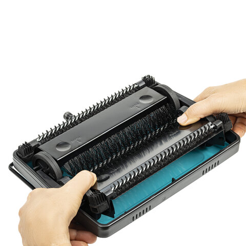 Щетка-веник-пылесос механическая для пола и ковровых покрытий, металл, чёрно-бирюзовая, DASWERK (ДАСВЕРК), 608948