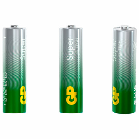 Батарейки КОМПЛЕКТ 40 шт., GP Super G-Tech, AA (LR6,15А), алкалиновые, пальчиковые, 15A-2CRVS40, GP 15A-2CRVS40