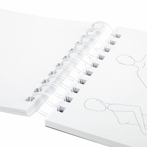 Скетчбук, С ШАБЛОНАМИ ФИГУР, бумага 160 г/м2, 145х205 мм, 60 л., гребень, подложка, BRAUBERG ART CLASSIC, 115073