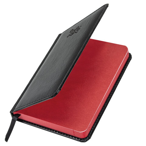 Ежедневник датированный 2026, МАЛЫЙ ФОРМАТ 100х150 мм, А6, BRAUBERG "Rainbow", под кожу, черный, 117257