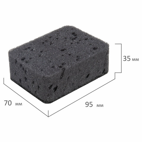 Губки для посуды 9,5х7х3,5 см, КОМПЛЕКТ 10 шт., BIG BLACK, КРУПНОПОРИСТЫЙ поролон с абразивным слоем, LAIMA, 608650