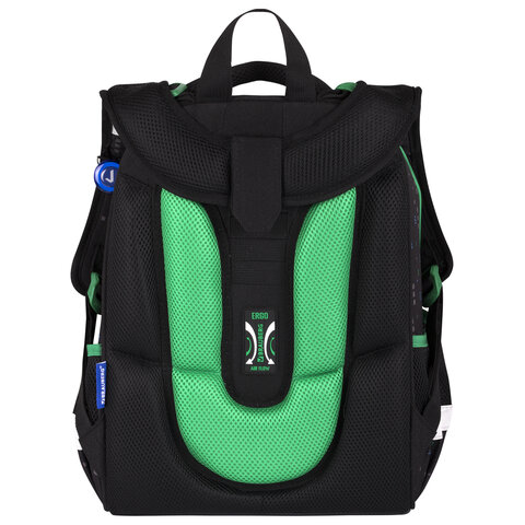 Ранец BRAUBERG PREMIUM, 2 отделения, с брелоком, "Space strike", патчи на липучках, 38х29х16 см, 273104