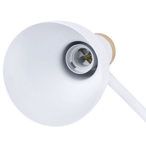 Настольная лампа-светильник SONNEN BR-372, на подставке, лампочка в ПОДАРОК!, E27, белый, 40 см, 238447