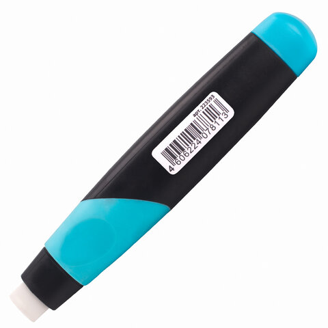 Ластик выдвижной BRAUBERG "REWIND", 112х21х24 мм, белый, пластиковый держатель ассорти, 223593