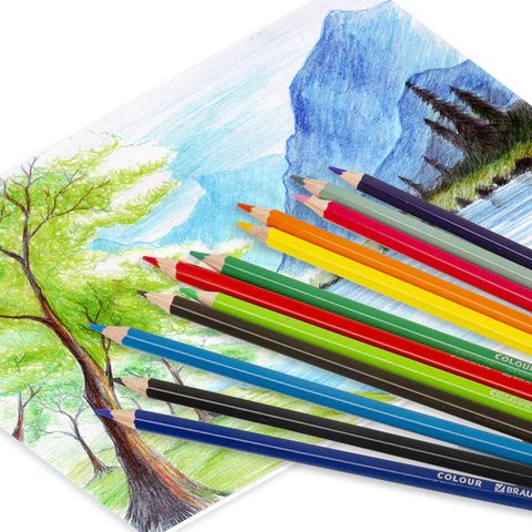 Карандаши цветные BRAUBERG PREMIUM, 12 цветов, шестигранные, грифель 3,3 мм, натуральное дерево, 181656