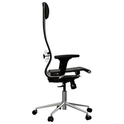 Кресло МЕТТА "ErgoLife" 10 B1-104D, хром, синхромеханизм, 2D-подлокотники, прочная сетка, черное