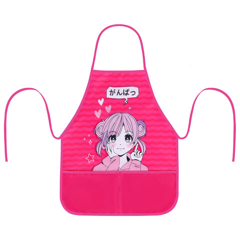 Набор для уроков труда BRAUBERG KIDS, клеенка ПВХ, накидка фартук с нарукавниками, "Anime style", 272362