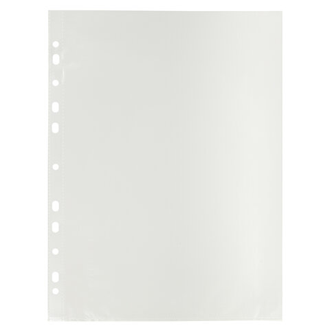 Папки-файлы перфорированные А4 ERICH KRAUSE "Fizzy Clear", КОМПЛЕКТ 100 шт., матовые, 30 мкм, 67330
