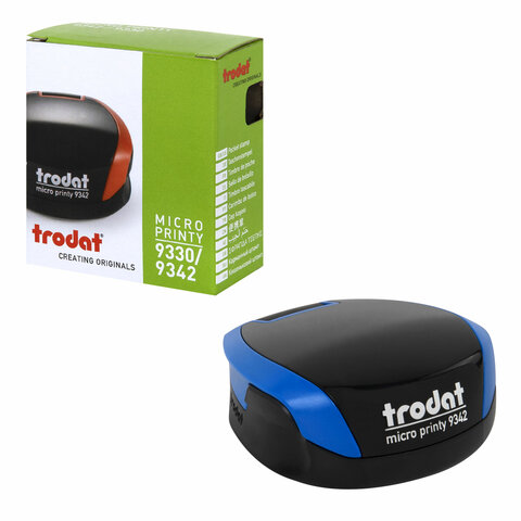 Оснастка для печатей КАРМАННАЯ, D=42 мм синий, TRODAT 9342 MICRO P4, корпус синий, подушка,163187