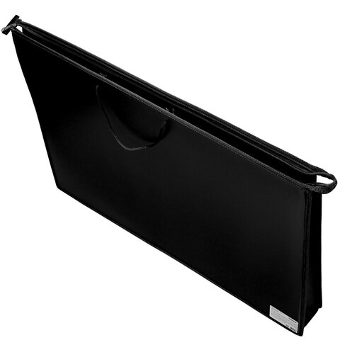 Папка для рисунков и чертежей на молнии с ручками ПИФАГОР А2, 1 отделение, пластик, ручки-шнурок, черная, 270873