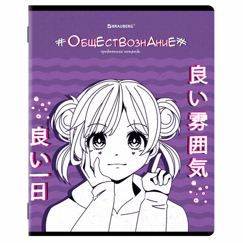 Тетради предметные, КОМПЛЕКТ 12 ПРЕДМЕТОВ, 48 л., глянцевый УФ-лак, BRAUBERG, "ANIME", 404608