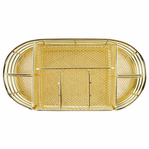 Органайзер для косметики и мелочей металлический 9 секций, MONTE VITA (МОНТЕ ВИТА), 105х218х110 мм, золото, 272475