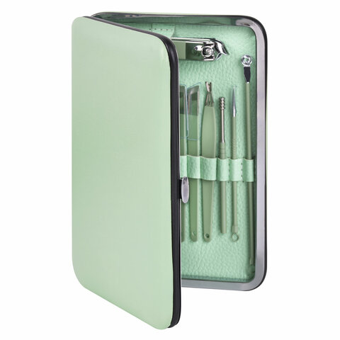 Универсальный набор для маникюра и педикюра 18 в 1 в футляре, STANDARD, зеленый, WBZ (ВБЗ), 609489
