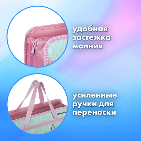 Папка на молнии с ручками BRAUBERG А4, 1 отделение, пластик, 80 мм, "BEST PALS", 271467