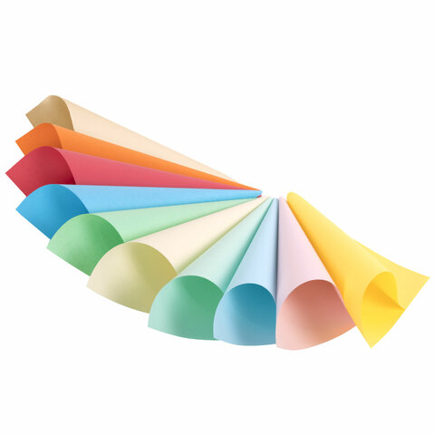 Бумага для оригами и аппликаций 21х21 см, 100 листов, 10 цветов, ОСТРОВ СОКРОВИЩ, 111947