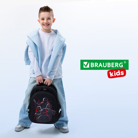 Ранец BRAUBERG KIDS STANDARD, 2 отделения, Terrible fighters, 36х28х14 см, 273146