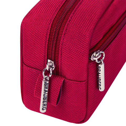 Пенал мягкий BRAUBERG, 2 отделения, ассорти 3 цвета, "Basic", 19х9х4 см, дисплей, 273611