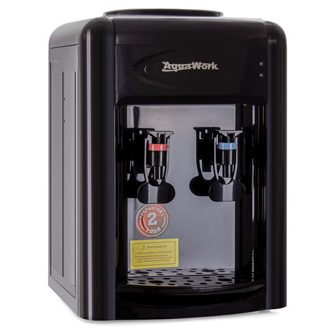 Кулер для воды AQUA WORK 0.7-TDR, настольный, НАГРЕВ/ЭЛЕКТРОННОЕ ОХЛАЖДЕНИЕ, 2 крана, черный, 34502