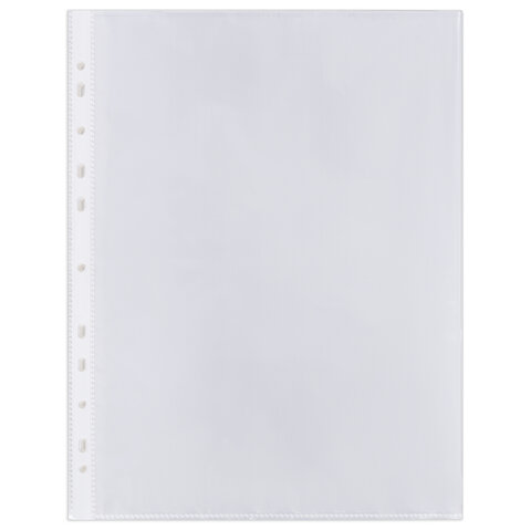 Папки-файлы перфорированные А4 BRAUBERG "EXTRA 700", КОМПЛЕКТ 50 шт., гладкие, ПЛОТНЫЕ, 70 мкм, 229668