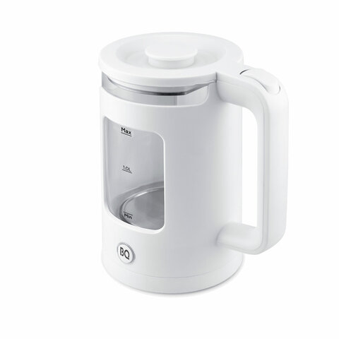 Чайник BQ (БИ-КЬЮ) KT2000G, 1,5 л, 1500 Вт, закрытый нагревательный элемент, стекло, белый, 86192234