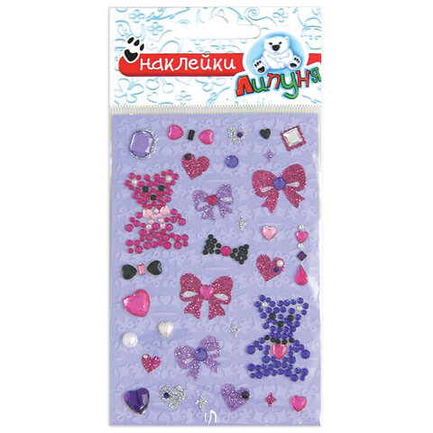 Наклейки "Хрустальные стразы", с европодвесом, ЛИПУНЯ, АССОРТИ