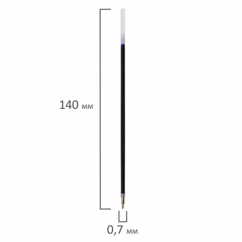 Стержень шариковый масляный BRAUBERG 140 мм, СИНИЙ, игольчатый узел 0,7 мм, линия письма 0,35 мм, 170402
