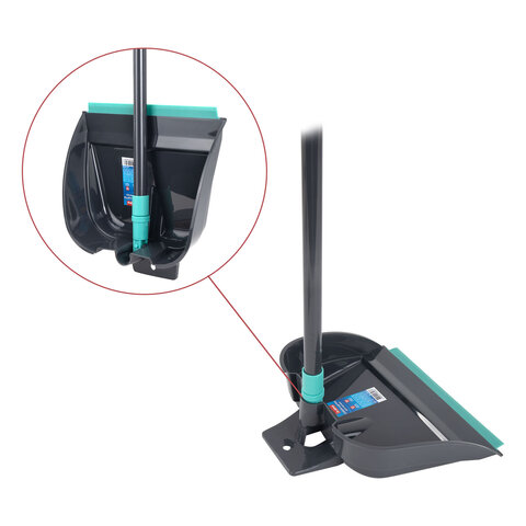 Совок для мусора КОМПЛЕКТ щетка + совок + 2 рукоятки 80 см и 83 см с резьбой, ЛЕНИВКА, LAIMA, 700055