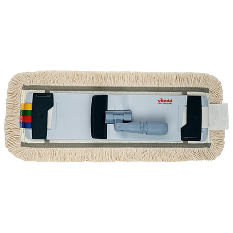 Насадка МОП плоская 40 см, VILEDA PROFESSIONAL "КонтрактПлюс Комби", уши (ТИП УВ) хлопок / полиэстер, бежевый, 167310