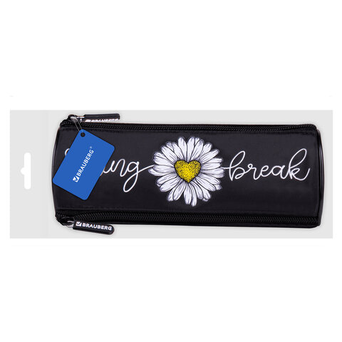 Пенал BRAUBERG, 3 отделения, нейлон, 21х7х7 см, "Spring", 270840