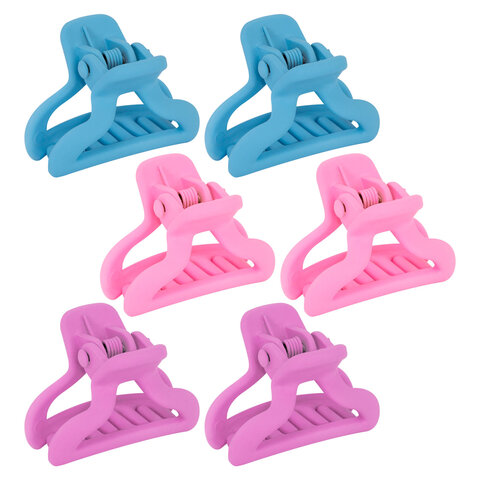 Крабы для волос НАБОР 6 шт., 2,5 см, soft touch, АССОРТИ, MONTE VITA (МОНТЕ ВИТА), 457029