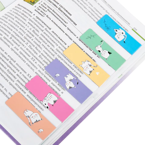 Закладки для книг МАГНИТНЫЕ, "CATS", набор 6 шт., 60x20 мм, BRAUBERG, 113159