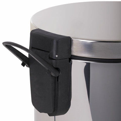 Ведро мусорное с педалью 12 литров "Classic Plus", ЗЕРКАЛЬНОЕ, нержавеющая сталь, со съемным внутренним ведром, LAIMA, ТУРЦИЯ, 608113