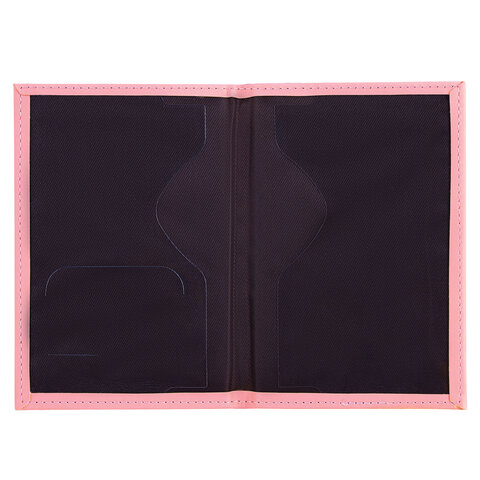 Обложка для паспорта "Passport map", экокожа soft-touch, розовая, STAFF, 238759