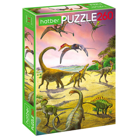 Пазл картонный 260 элементов АССОРТИ, 220х330 мм, HATBER