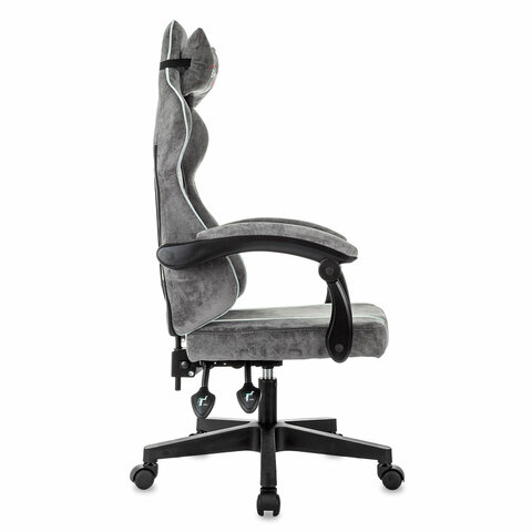 Кресло компьютерное BRABIX "Shooter GM-123", 2 подушки, ткань, серое, 533192