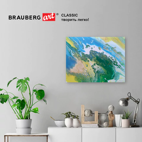 Краски акриловые для техники "Флюид Арт" (POURING PAINT), 4 цвета по 120 мл, Морские тона, BRAUBERG ART, 192240
