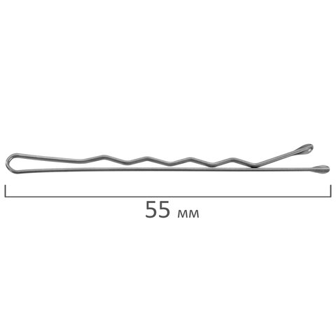 Невидимки для волос НАБОР 20 шт., 5,5 см, серебристый, MONTE VITA (МОНТЕ ВИТА), 457105