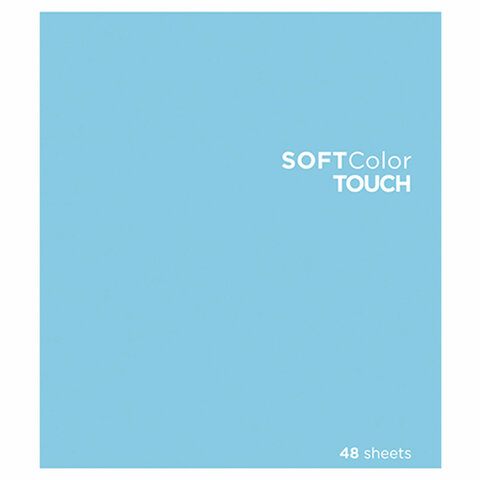 Тетрадь А5 48 л., ПЗБМ, скоба, клетка, Soft Touch, брайль 3D, "СофтКолорТач", микс в спайке, 28213