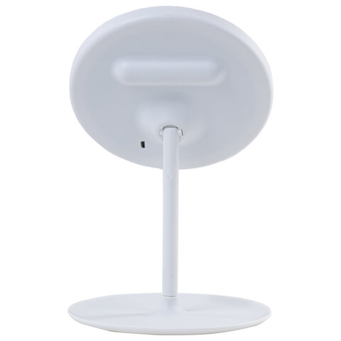 Зеркало настольное с LED-подсветкой для макияжа, диаметр 17 см, 3 режима свечения, аккумулятор 800 mAh, цвет белый, WBZ (ВБЗ), 609332