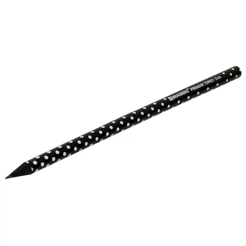Карандаш чернографитный BRAUBERG "PREMIUM TURKEY", 1 шт., "Dots", НВ, ассорти, дисплей, 181563