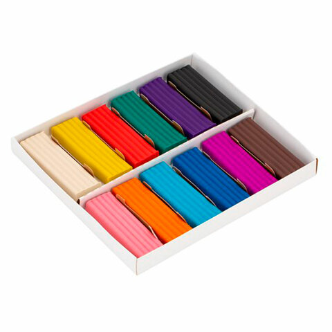 Пластилин классический "Я - Художник!", 12 цветов, 240 грамм, со стеком, Невская Палитра, 221411506